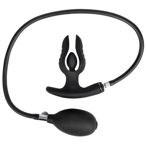 Rimba Electro Play E-Stim Stretching Anal Plug with Pump Bi-Polar Black Cene