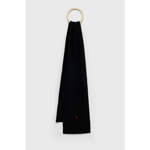 Polo Ralph Lauren Kratki vuneni šal boja: crna, jednobojni model