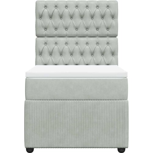 Box spring krevet s madracem svjetlosivi 80 x 200 cm bar&amp;scaron;unasti Slike