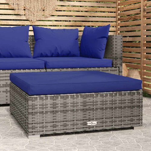  Vrtni tabure s jastukom sivi 70 x 70 x 30 cm od poliratana Cene