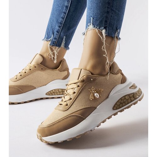 Gemre Brown and white sneakers with decorative stitching Acciano Slike