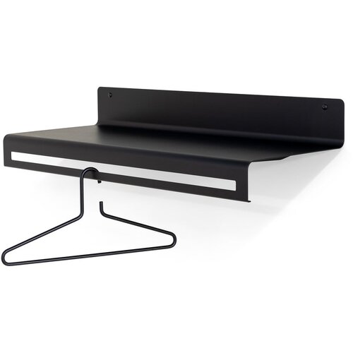 Spinder Design Črn kovinski stenski obe&amp;scaron;alnik s polico Sway &amp;ndash; Slike
