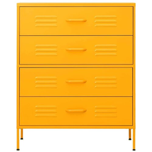 VidaXL Ladičar boja senfa 80 x 35 x 101,5 cm čelični Slike