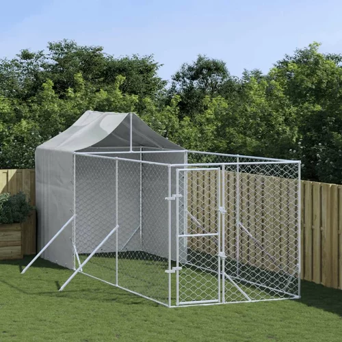  vanjski kavez za pse s krovom srebrni 2x6x2 5 m pocinčani čelik
