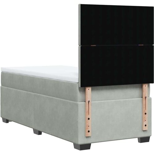 VidaXL Box spring krevet s madracem svjetlosivi 90x190 cm bar&amp;scaron;unasti Slike
