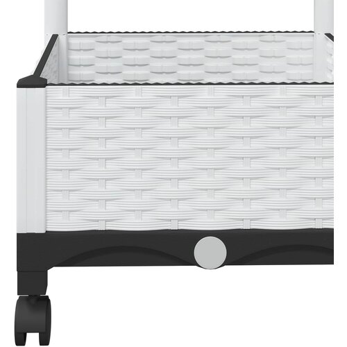  Vrtni saksija s re&amp;scaron;etkom i kotačima Bijela 80 x 40 x 131,5 cm Slike