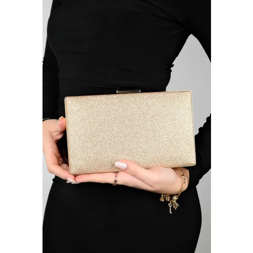 LuviShoes MARSEILLE Gold Sand Glitter Women's Evening Dress Bag