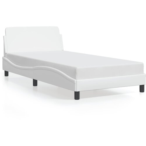 VidaXL Posteljni okvir brez vzmetnice bel 100x190 cm umetno usnje, (21082622) Slike