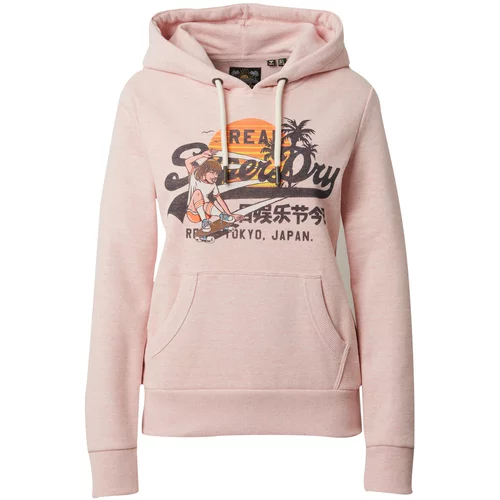 Superdry Sweater majica narančasta / roza / crna