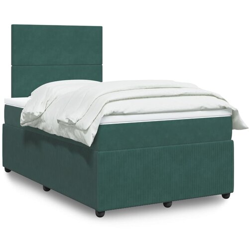 VidaXL Krevet box spring s madracem tamnozeleni 120x190 cm bar&amp;scaron;unasti Slike