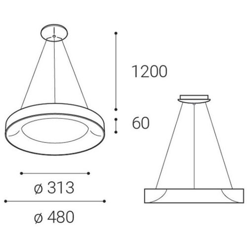  LED2 - LED luster na sajli BELLA LED/40W/230V 3000/4000K crna Slike