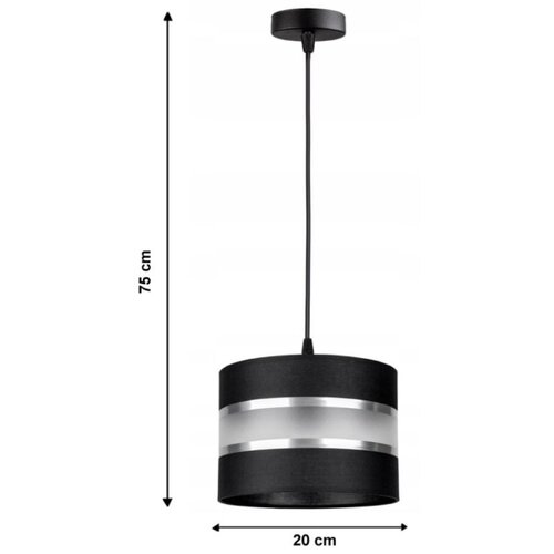  Luster na sajli CORAL S 1xE27/60W/230V crna Slike
