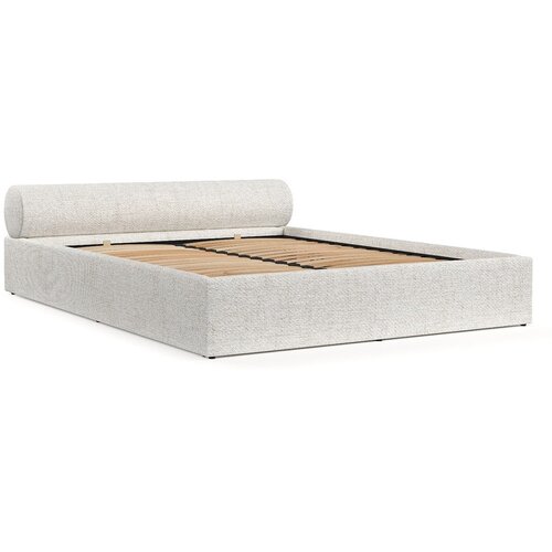 Maison de Rêve Krem tapecirani bračni krevet s prostorom za odlaganje s podnicom 200x200 cm Solvo – Cijene