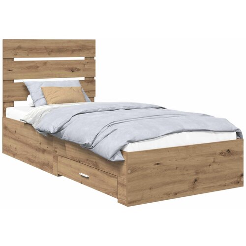 vidaXL konstrukcija postelje umetni hrast 90 x 200 cm konstruiran les, (5000113665) Cene