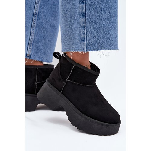 Boto Women's Low Slip-On Insulated Snow Boots with Fur Black Mavelle Cene