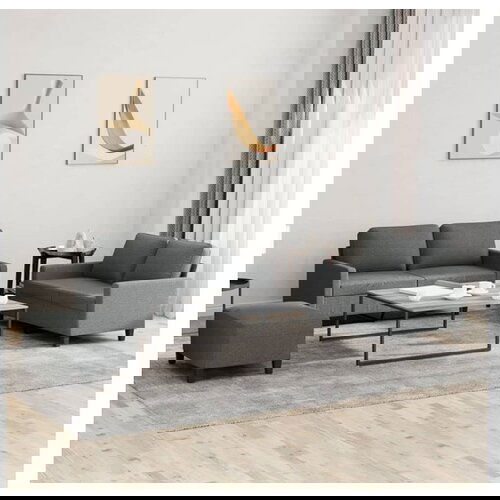 VidaXL 3-dijelni set sofa s jastucima tamnosivi od tkanine Slike