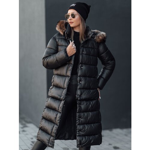 DStreet Women&#039;s winter quilted jacket with hood CROMBILA black Cene