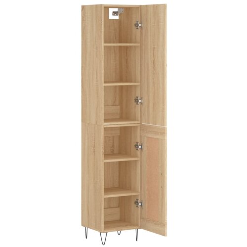  Visoka komoda hrasta sonome 34,5x34x180cm od konstruiranog drva Slike