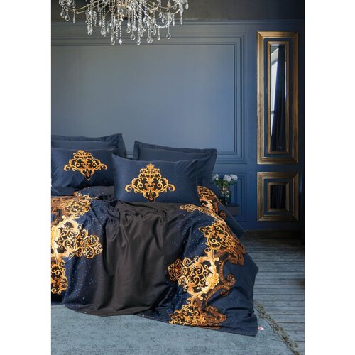 tutsu - dark blue dark blue satin double quilt cover set Cene