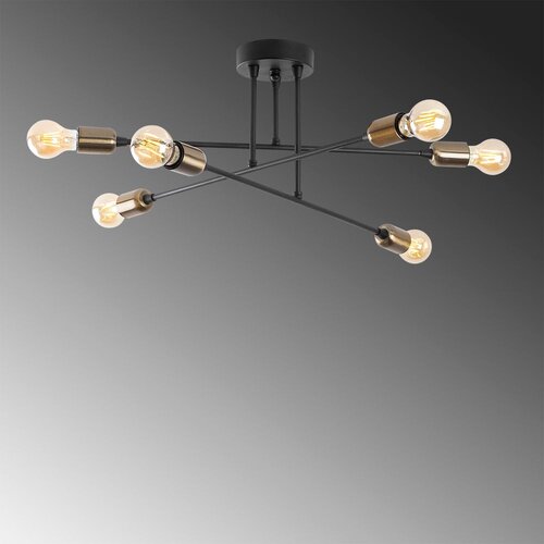 VISILICA FLEUR, crna metal, 66x 66 cm, visina 27 cm, 6 x E27 40 W Slike