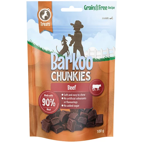 Barkoo Chunkies Meat Cubes 100 g - Mešano pakiranje: 6 x 100 g (govedina, piščanec, puran)