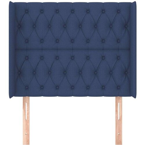  Uzglavlje s u&amp;scaron;ima plavi 103x16x118/128 cm od tkanine Slike