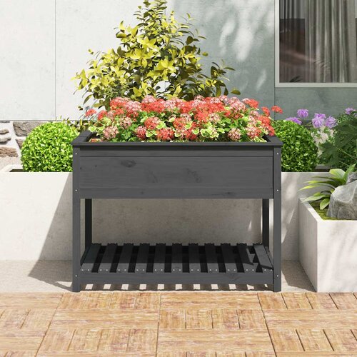  Sadilica s policom siva 111,5x111,5x81 cm od masivne borovine Slike