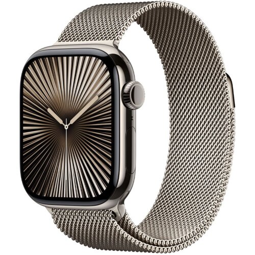 Apple Watch Series 10 GPS + Cellular 42mm Natural TC, Natural Milanese Loop, (MWXF3QCA) Slike