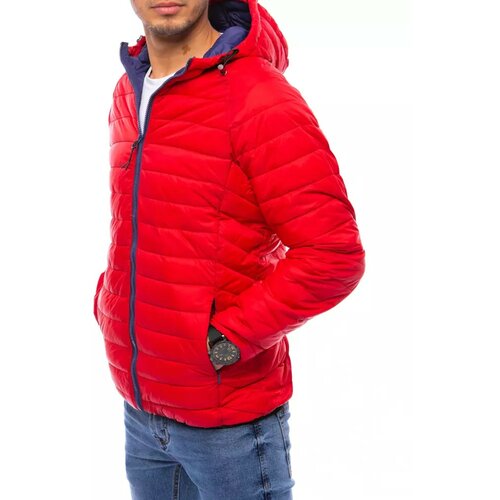 DStreet Red men's quilted transitional jacket TX4002 Slike