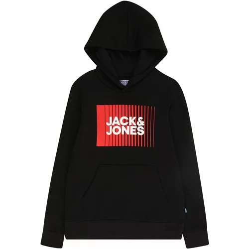 Jack & Jones Pulover tamno crvena / crna / bijela