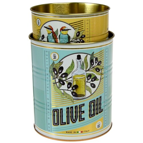Rex London Dekorativne kositrene kutije za pohranu u setu 2 kom &amp;oslash; 11x13 cm Olive Oil &amp;ndash; Slike