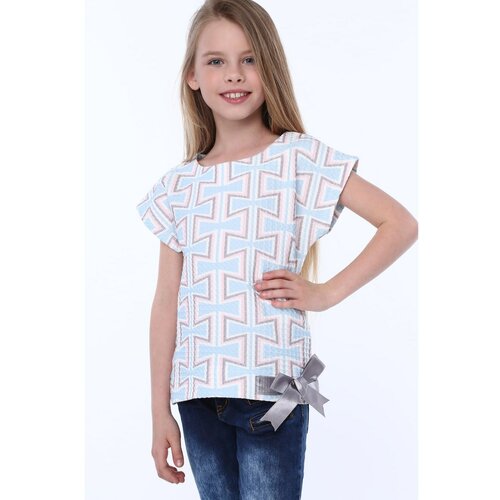 Fasardi Girls' blouse with patterns and a bow Slike