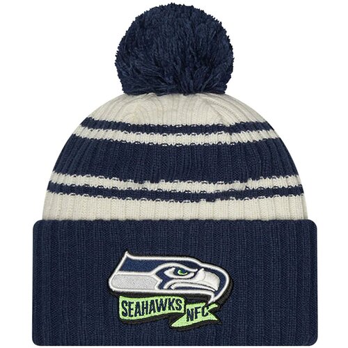 New Era Seattle Seahawks 2022 Official Sideline Sport Cuffed Pom zimska kapa Cene
