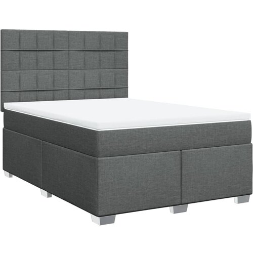 Maison Chic Box spring postelja - Vzmetna postelja z vzmetnico temno siva 140x200 cm blago SL17717, (21892370) Cene