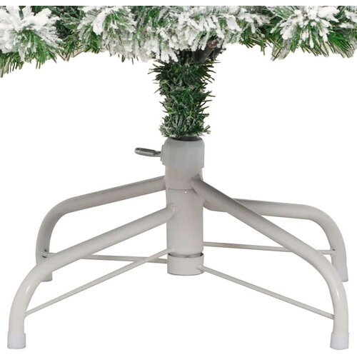 VidaXL Umjetno božićno drvce s nogom Zelena i bijela 180 cm PVC Slike