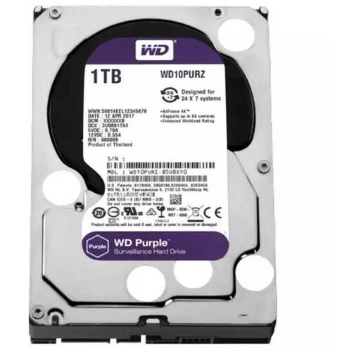 Hard disk 1TB SATA3 Western Digital Caviar 64MB WD10PURZ Purple Cene