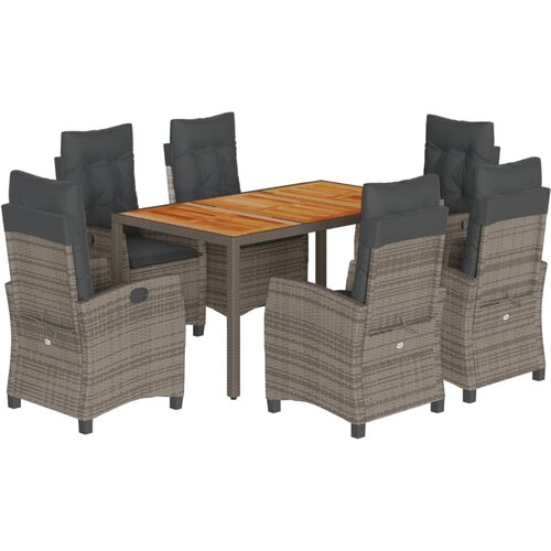  7-dijelni vrtni blagovaonski set sivi od poliratana Siva 150 cm table length Slike