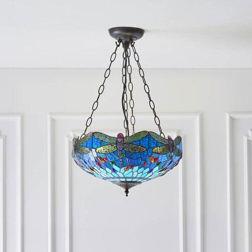  Endon 64075 - Luster na lancu Tiffany DRAGONFLY 3xE27/60W/230V prečnik 41 cm Slike