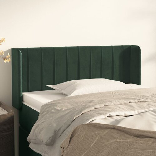 vidaXL Uzglavlje s ušima tamnozeleno 83x16x78/88 cm baršunasto Cijene