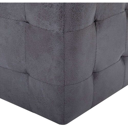 VidaXL Tabure 2 kom sivi 30 x 30 x 30 cm od umjetne bru&amp;scaron;ene kože Slike