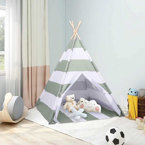 Šator za djecu Prugasti Siva i bijela 120 x 120 x 150 cm Cijene