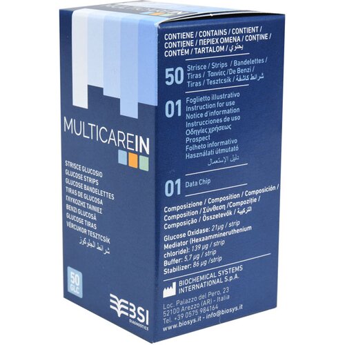 BSI MultiCarein testni lističi za merjenje glukoze 50 kom. Cene