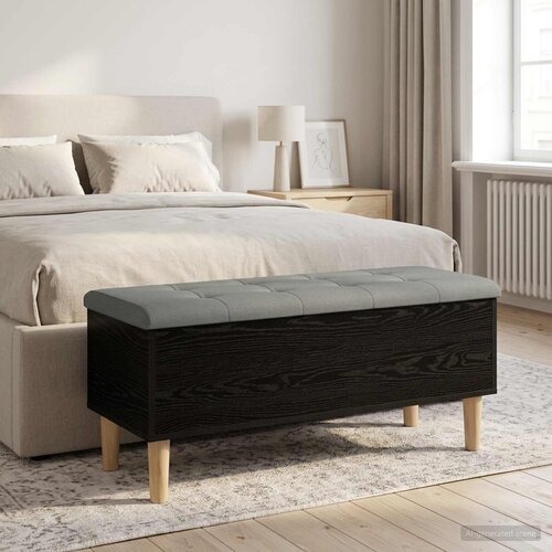  Klupa za odlaganje s jastučićem Crni hrast 102 x 42 x 46 cm Cijene