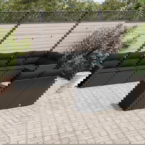 VidaXL 8-dijelni set vrtnih sofa od poliratana s jastucima crni Slike