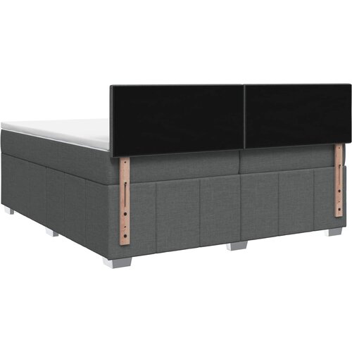  Boxspring krevet s madracem Tamnosiva 200 x 200 cm Tkanina Slike