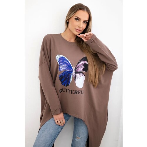 Kesi Oversize mocca print blouse Cene