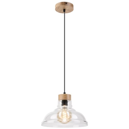  Visilica na sajli SINGLE 1xE27/60W/230V pr. 28 cm hrast Slike