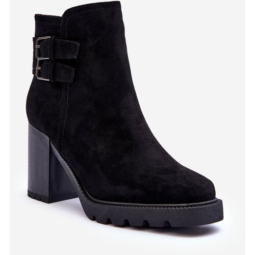 FJ1 Suede Heeled Boots Black Makeline Cijene