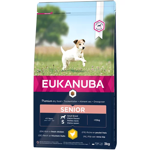 Eukanuba Caring Senior Small Breed piščanec - 3 kg