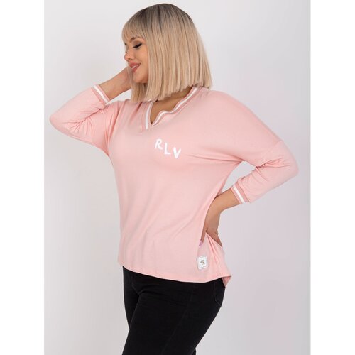 Fashion Hunters Light pink asymmetric plus size Marianna blouse Slike